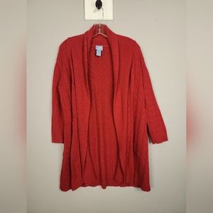 Classic Elements Woman Red Knit Cardigan sz 14 16